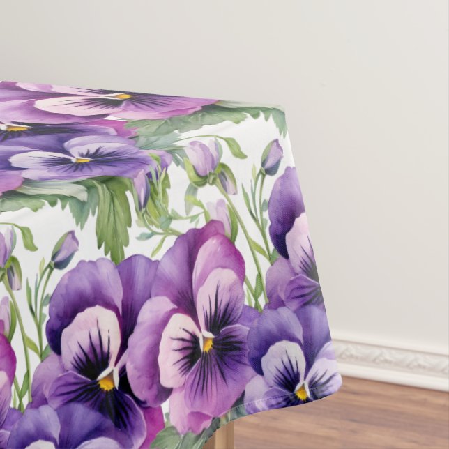 Toalha De Mesa Pansias Pansy Púrpura Chic (Posição Original)