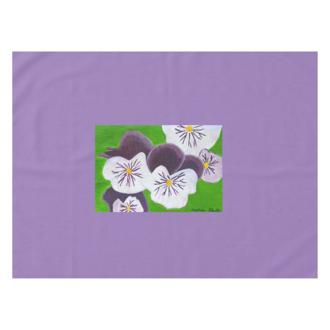 Toalha De Mesa Pansies tablecloth (Frente (Horizontal))