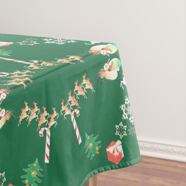 Toalha De Mesa Papais noeis de Natal e ReindeerTablecloth (Posição Original)