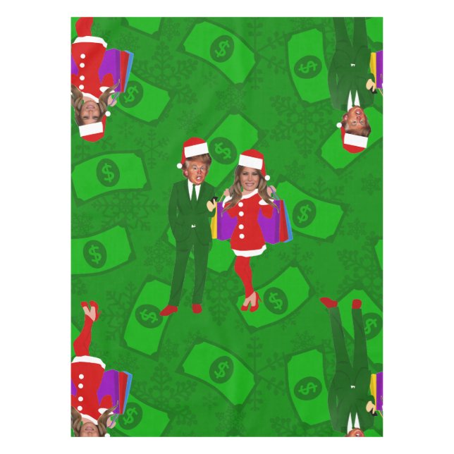 Toalha De Mesa papais noeis donald melania tropeçam dinheiro do n (Frente)