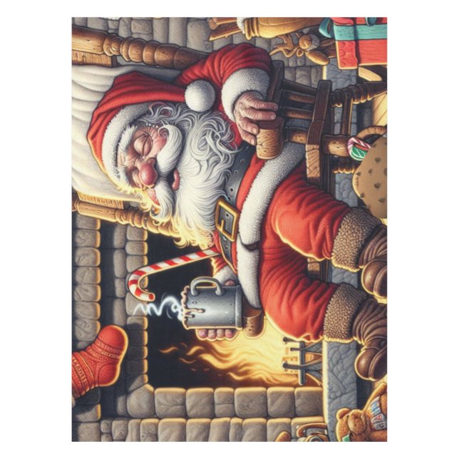 Toalha De Mesa Papais noeis dormindo no Natal (Frente)