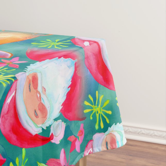 Toalha De Mesa Papais noeis e renas (Posição Original)