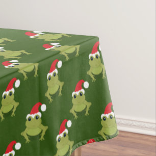 Toalha De Mesa Papais noeis Sapo Natal Verde