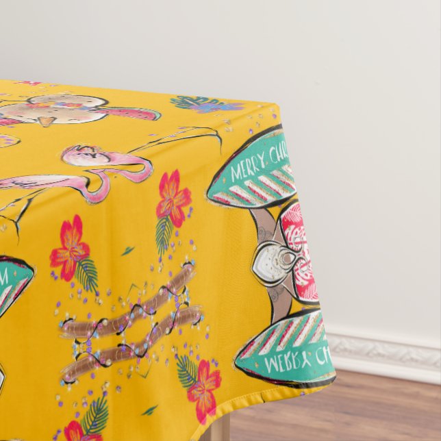 Toalha De Mesa Papais noeis tropicais amarelos do Havaí (Posição Original)