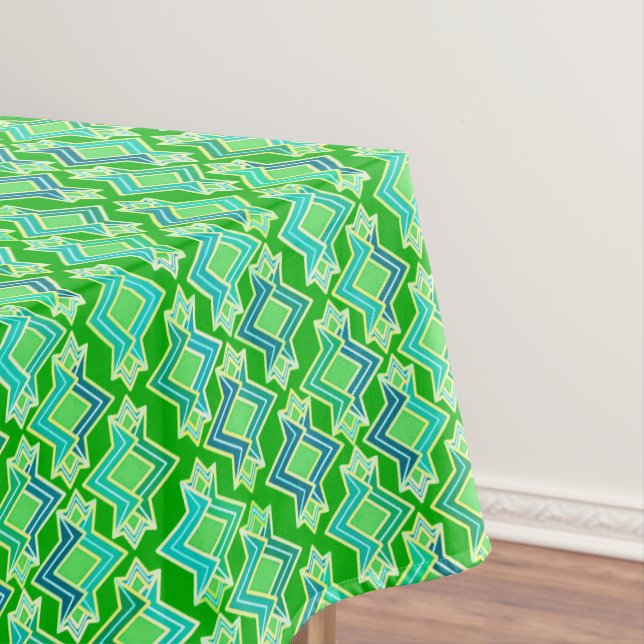 Toalha De Mesa Papel de Parede Art Déco, Verde Jade (Posição Original)