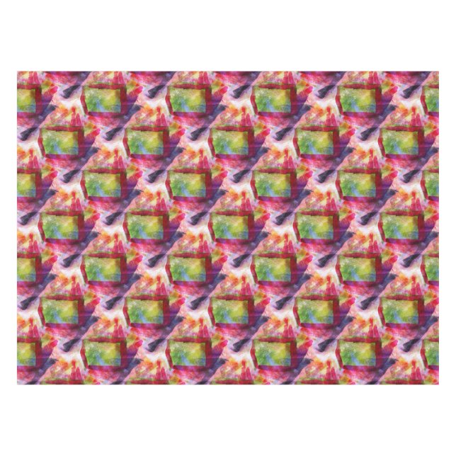 Toalha De Mesa Papel de parede verde, vermelho abstrato (Frente (Horizontal))