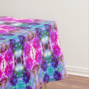 Toalha De Mesa Par De Flor Vermelho E Branco, Com Abstrato De Art
