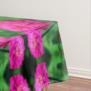 Toalha De Mesa Par de Flor Zinnia Rosa Fechar Padrão Abstrato