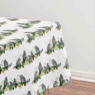 Toalha de mesa para festa de papagaio cinzento afr