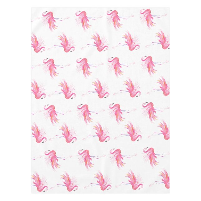 Toalha de mesa para Festa do Flamingo Rosa (Frente)