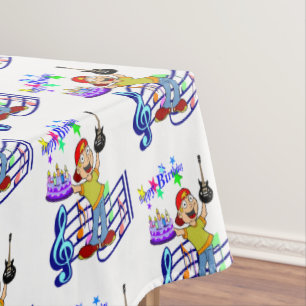 Toalha De Mesa Parabéns Tablecloth Musical Guitar