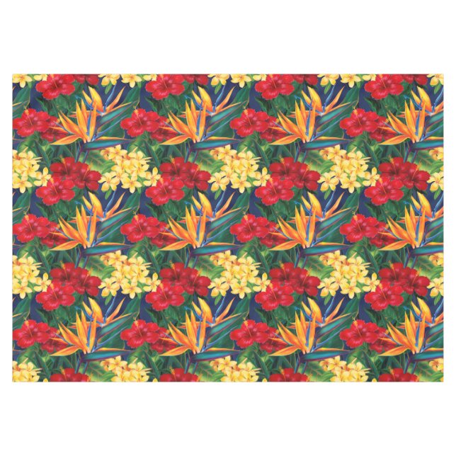 Toalha De Mesa Paraíso Tropical Havaiana Floral Grande (Frente (Horizontal))