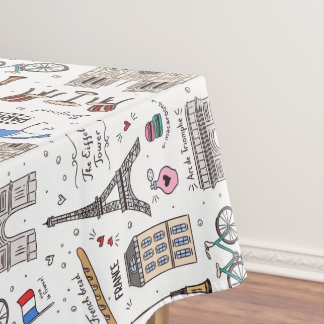 Toalha De Mesa Paris Doodles (Posição Original)