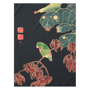 Toalha De Mesa Paroquet Vintage Bird Japonês Impressão