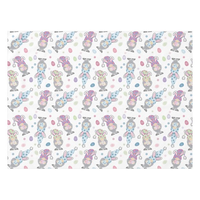 Toalha De Mesa Páscoa Bunny Gnome Pattern (Frente (Horizontal))