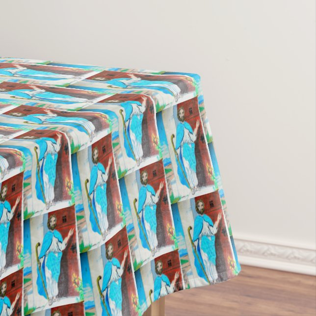 TOALHA DE MESA PÁSCOA JESUS KNOCKS (Posição Original)