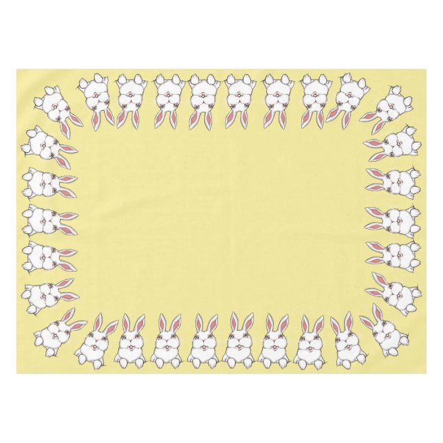 Toalha De Mesa Páscoa Tablecloth Páscoa Festiva Bunny Tablecloth (Frente (Horizontal))