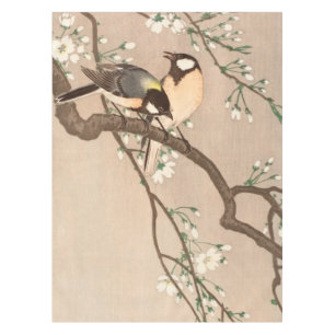 Toalha De Mesa Pássaro asiático japonês (Chickadebird)