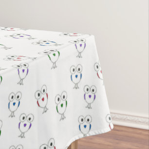 Toalha De Mesa Pássaros de olhos grandes são brancos