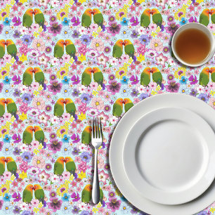 Toalha De Mesa Pássaros do Amor Flor Tropical