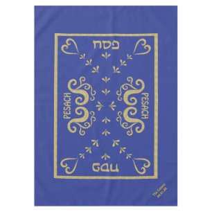 Toalha De Mesa Passover 60/84" Tablecloth "Passover Dourado Elega