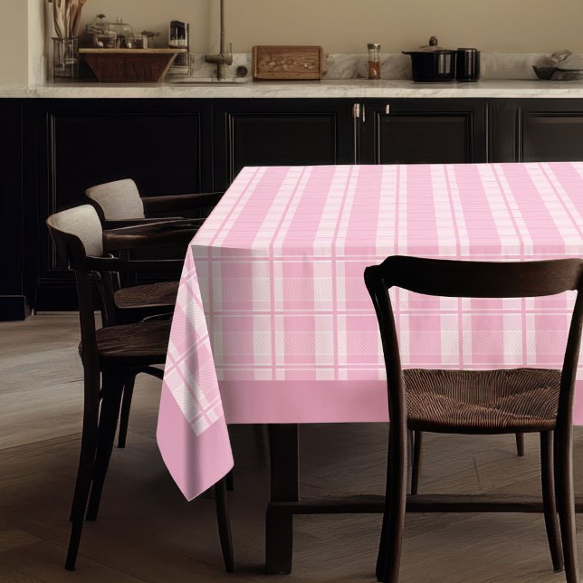 Toalha De Mesa Pastel Pink Tartan Tablecloth para Colheitas de Bo (Pastel Pink Tartan Tablecloth for Cozy Gatherings)