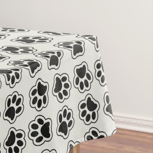 Toalha De Mesa Patas Negras, Patas-Cachorros, Patas-Gatos, Contor (Posição Original)