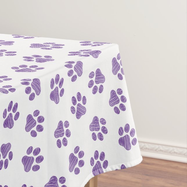 Toalha De Mesa patas, patas para cães, patas roxas (Posição Original)