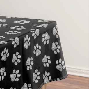 Toalha De Mesa Patas Rabiscadas, Patas de Cachorro, Patas Brancas