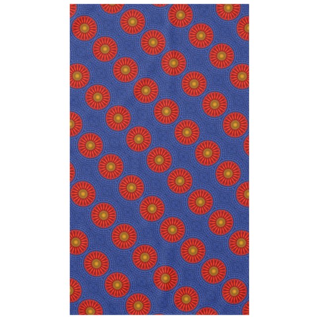 Toalha De Mesa Pato no azul com caleidoscópio vermelho (Frente)