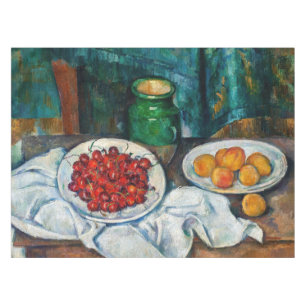 Toalha De Mesa Paul Cezanne - Ainda vive com cerejas e caçadores