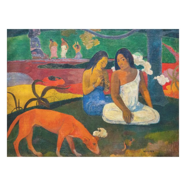 Toalha De Mesa Paul Gauguin - Árearea / O Cachorro Vermelho (Frente (Horizontal))