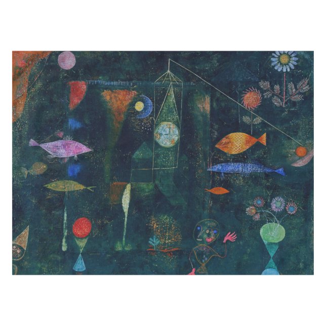 Toalha De Mesa Paul Klee Fish Magic Abstrato Pintura Gráfica (Frente (Horizontal))