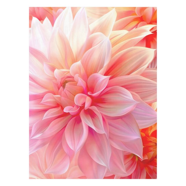 Toalha De Mesa Peach Blush Dahlia Blossom (Frente)