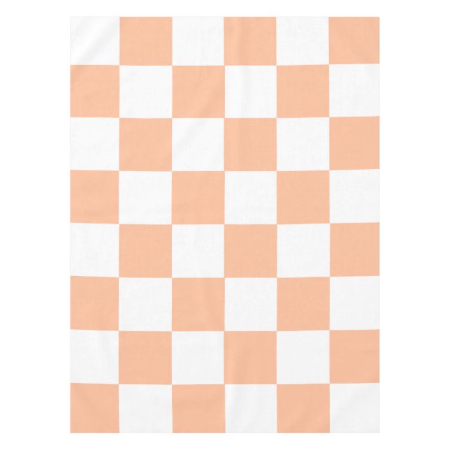 Toalha De Mesa Peach Fuzz Verificado Padrão Gingham (Frente)