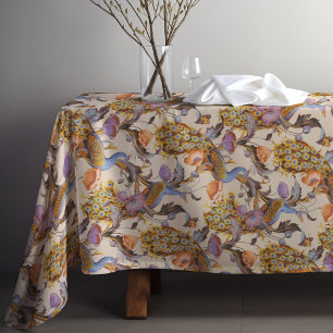 Toalha De Mesa Peacock Art Nouveau Padrão Floral