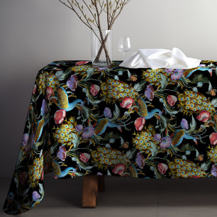 Toalha De Mesa Peacock Art Nouveau Padrão Floral