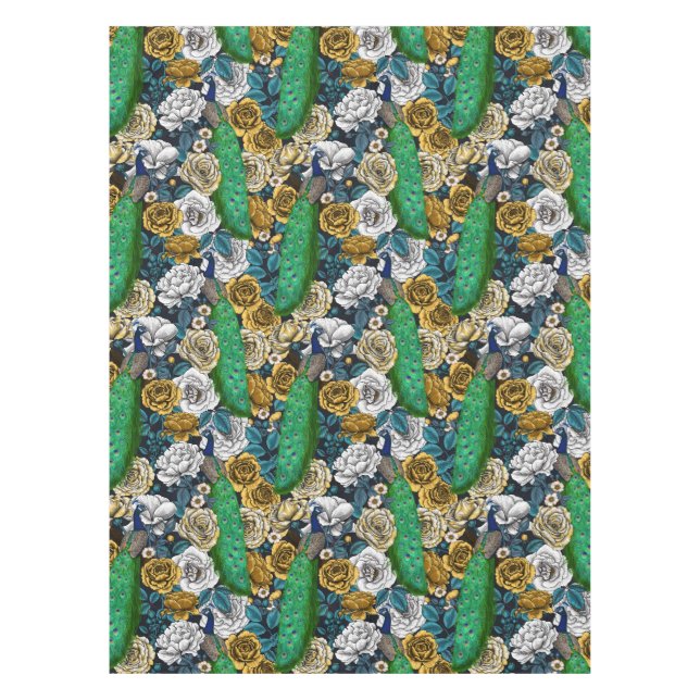 Toalha De Mesa Peacocks no rosa 3 (Frente)