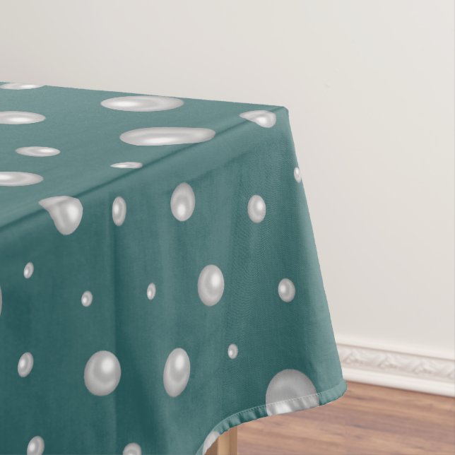 Toalha De Mesa Pearl Pattern on Transformative Teal Background (Posição Original)