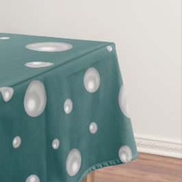 Toalha De Mesa Pearl Pattern on Transformative Teal Background