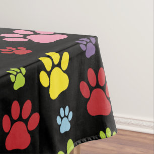 Toalha De Mesa Peças Coloridas, Padrão De Pata, Impressoras De