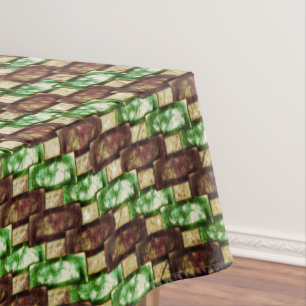 Toalha De Mesa Peças retangulares esculpidas e manchadas, verdes