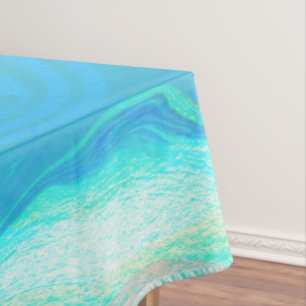 Toalha De Mesa Pedra Marble Azul E Marrom
