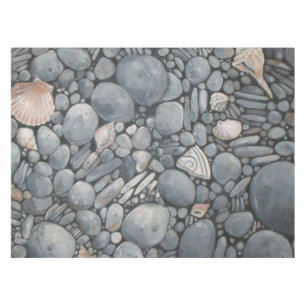 Toalha De Mesa Pedras de Praia Conchas Pebbles Rochas Pintura