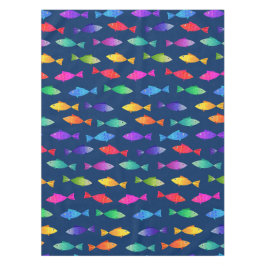Toalha De Mesa Peixe-arco-íris no oceano com um padrão colorido b