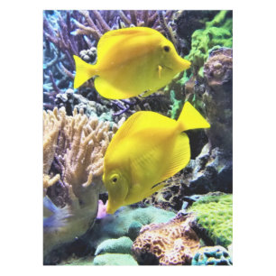 Toalha De Mesa Peixe-Tang Amarelo-Havaiano
