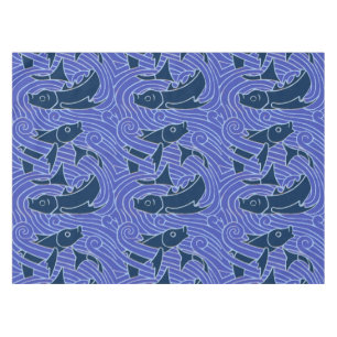 Toalha De Mesa Peixes Nadados Oceano Azul Pesca