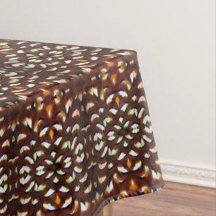 Toalha De Mesa Pena Faisão de Reeve, Padrão Branco e Castanho