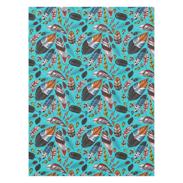 Toalha De Mesa Penas coloridas (Frente)