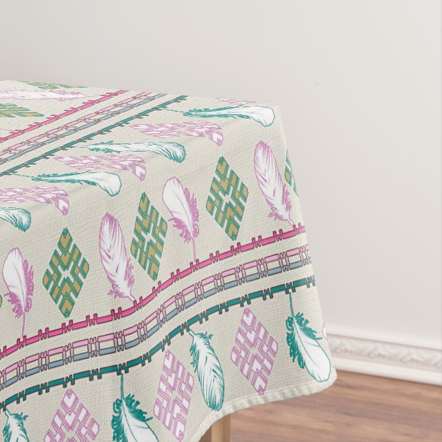 Toalha De Mesa Penas étnicas do estilo do boho (Posição Original)